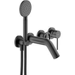 GRIFERÍA MONOMANDO EMPOTRADA DE BAÑERA SOLE 2 VÍAS GRAFITE CEPILLADO