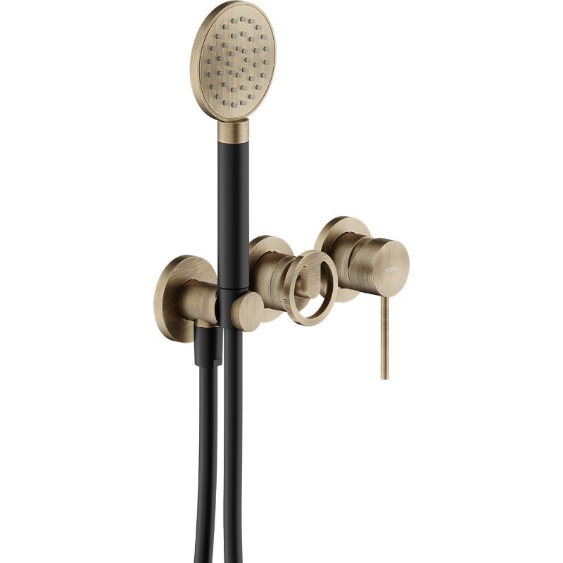 GRIFERÍA MONOMANDO EMPOTRADA DE DUCHA SOLE 2 VÍAS CAFFÈ CEPILLADO