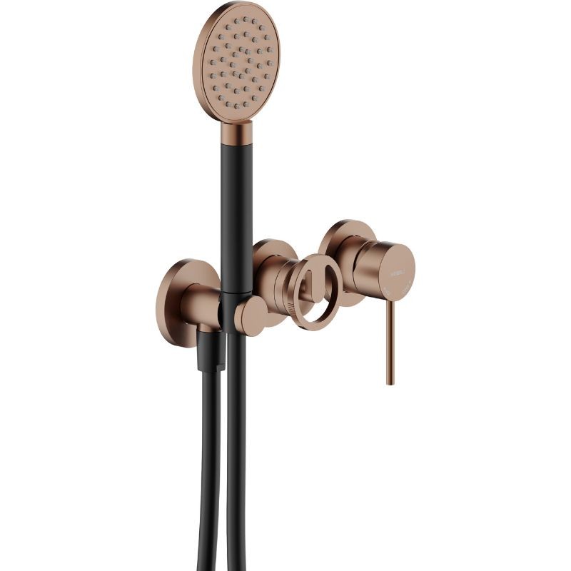 GRIFERÍA MONOMANDO EMPOTRADA DE DUCHA SOLE 2 VÍAS TABACCO MATE