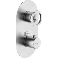 GRIFERÍA MONOMANDO EMPOTRADA TERMOSTÁTICA DE DUCHA SOLE 2 VÍAS INOX CEPILLADO