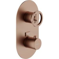 GRIFERÍA MONOMANDO EMPOTRADA TERMOSTÁTICA DE DUCHA SOLE 2 VÍAS TABACCO MATE