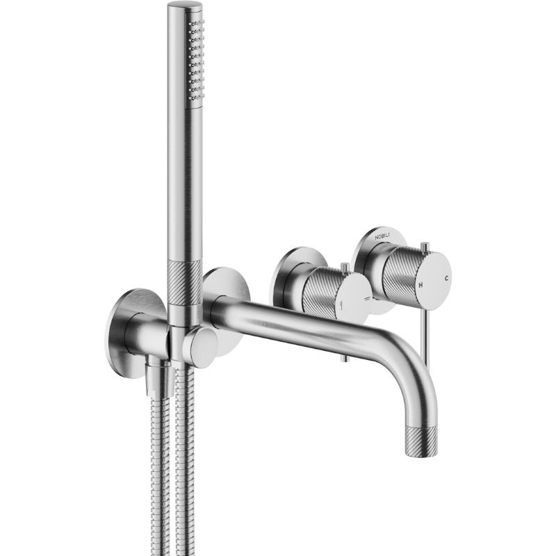 GRIFERÍA MONOMANDO EMPOTRADA DE BAÑERA RESPIRO 2 VÍAS INOX CEPILLADO