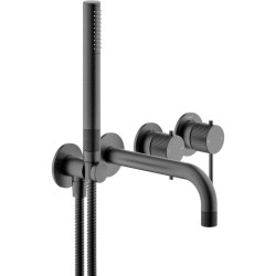 GRIFERÍA MONOMANDO EMPOTRADA DE BAÑERA RESPIRO 2 VÍAS GRAFITE CEPILLADO