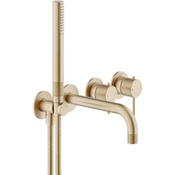 GRIFERÍA MONOMANDO EMPOTRADA DE BAÑERA RESPIRO 2 VÍAS CAFFÈ CEPILLADO