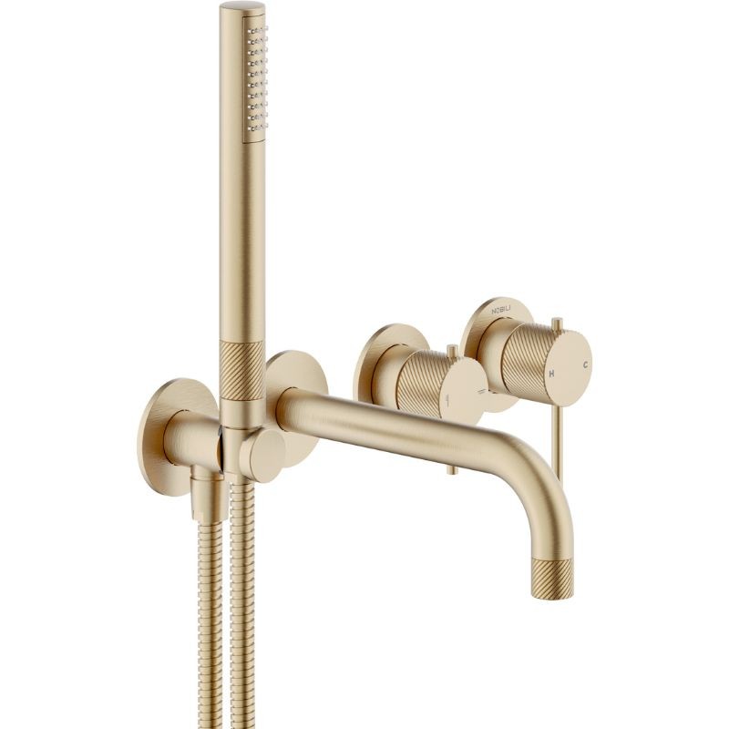 GRIFERÍA MONOMANDO EMPOTRADA DE BAÑERA RESPIRO 2 VÍAS CAFFÈ CEPILLADO