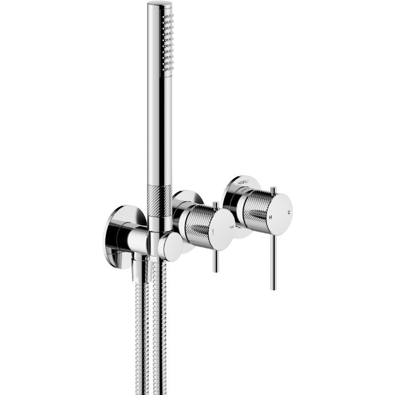 GRIFERÍA MONOMANDO EMPOTRADA DE DUCHA RESPIRO 2 VÍAS CROMO BRILLO