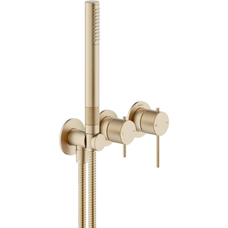 GRIFERÍA MONOMANDO EMPOTRADA DE DUCHA RESPIRO 2 VÍAS MIELE CEPILLADO