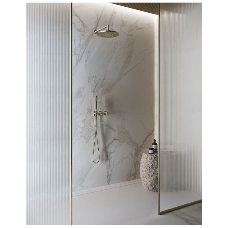 GRIFERÍA MONOMANDO EMPOTRADA DE DUCHA RESPIRO 2 VÍAS MIELE CEPILLADO