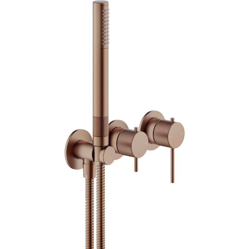 GRIFERÍA MONOMANDO EMPOTRADA DE DUCHA RESPIRO 2 VÍAS TABACCO MATE