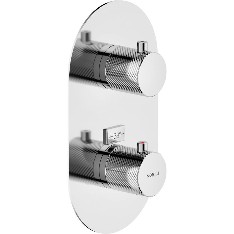 GRIFERÍA MONOMANDO EMPOTRADA TERMOSTÁTICA DE DUCHA RESPIRO 2 VÍAS CROMO BRILLO