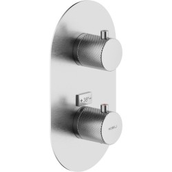 GRIFERÍA MONOMANDO EMPOTRADA TERMOSTÁTICA DE DUCHA RESPIRO 2 VÍAS INOX CEPILLADO