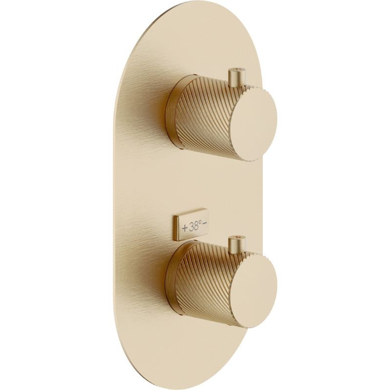 GRIFERÍA MONOMANDO EMPOTRADA TERMOSTÁTICA DE DUCHA RESPIRO 2 VÍAS MIELE CEPILLADO