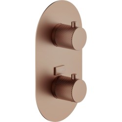 GRIFERÍA MONOMANDO EMPOTRADA TERMOSTÁTICA DE DUCHA RESPIRO 2 VÍAS TABACCO MATE