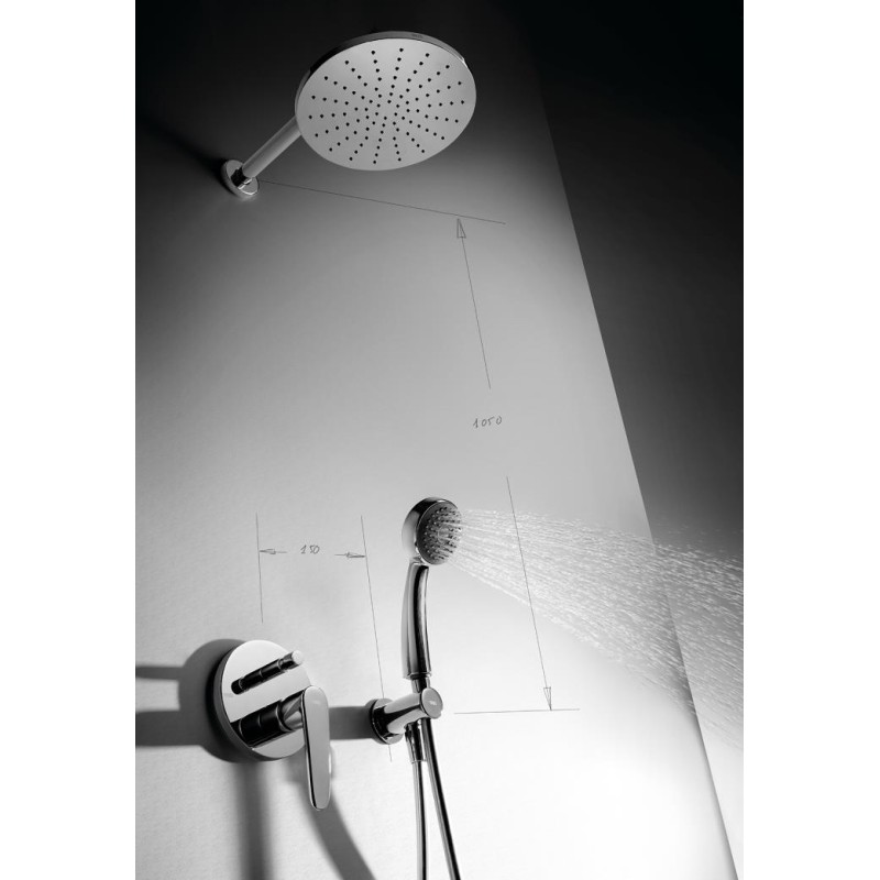 CONJUNTO MONOMANDO DE DUCHA FLAT-TRES CROMO BRILLO