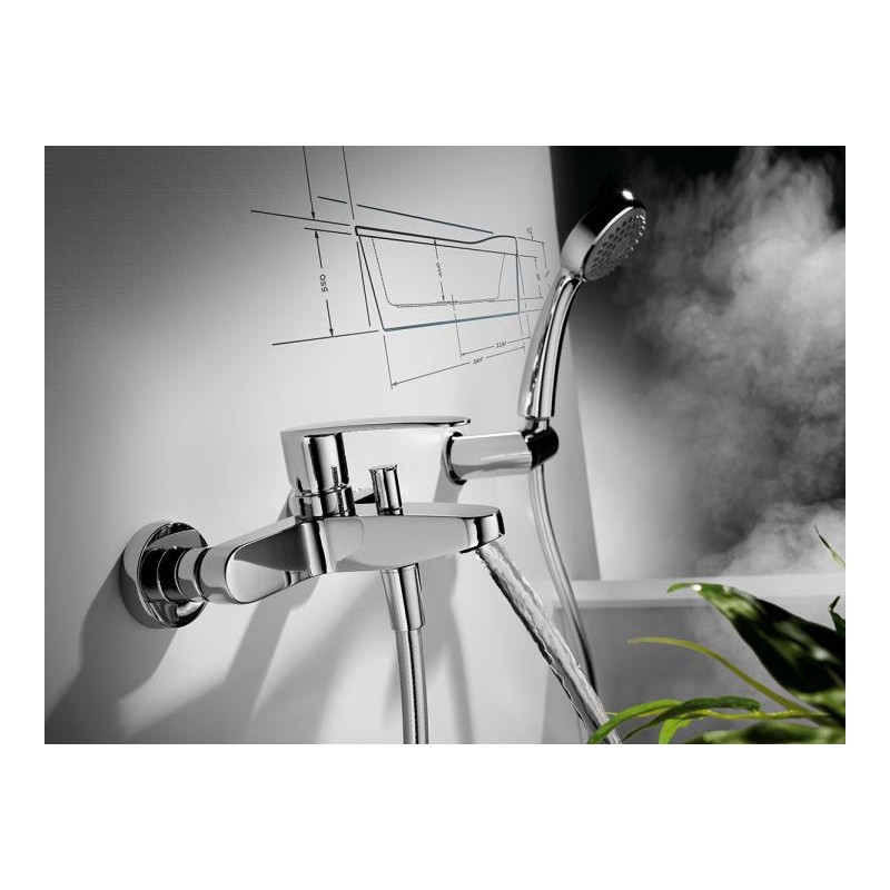 GRIFERÍA MONOMANDO DE BAÑERA FLAT-TRES CROMO BRILLO
