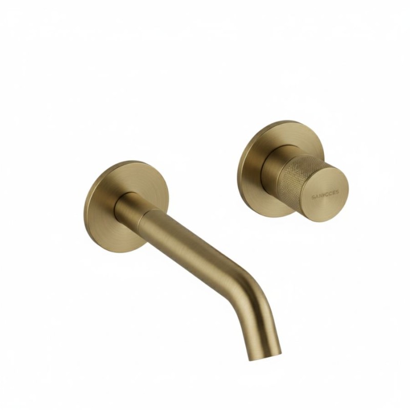 MONOMANDO DE LAVABO EMPOTRADO CON CAÑO DE 18CM LOOP K ORO CEPILLADO MONOMANDO DE LAVABO EMPOTRADO CON CAÑO DE 18CM LOOP K ORO CEPILLADO