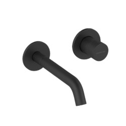 MONOMANDO DE LAVABO EMPOTRADO CON CAÑO DE 18CM LOOP K NEGRO MATE