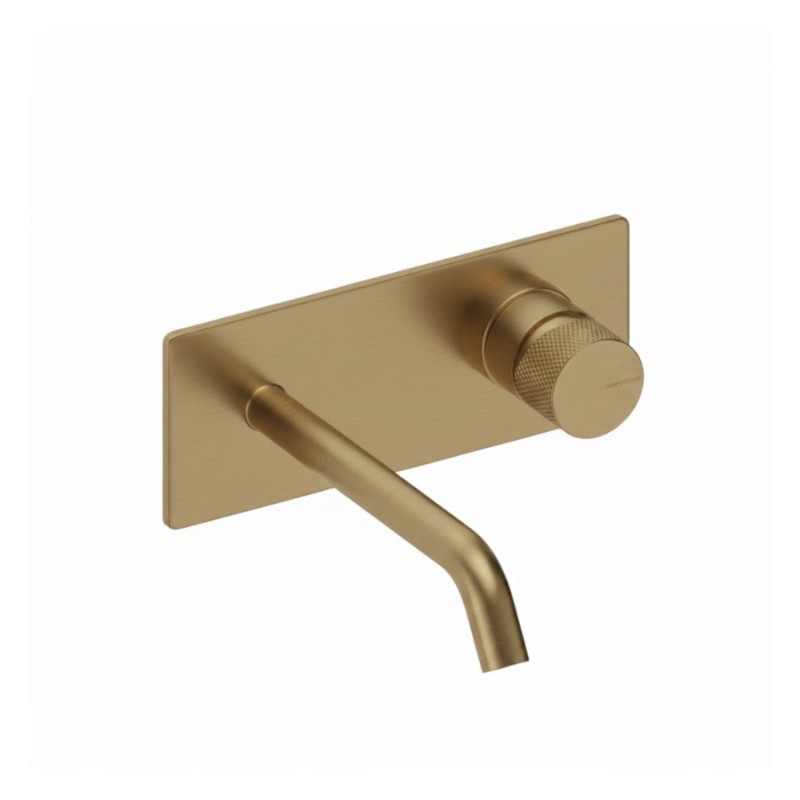 MONOMANDO DE LAVABO MURAL CON CAÑO DE 14CM LOOP K ORO CEPILLADO