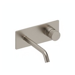 MONOMANDO DE LAVABO MURAL CON CAÑO DE 18CM LOOP K NIQUEL CEPILLADO