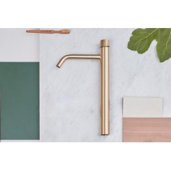 MONOMANDO DE LAVABO ALTO LOOP K ORO ROSA CEPILLADO