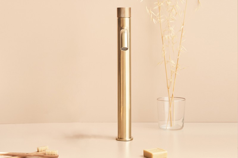 MONOMANDO DE LAVABO ALTO LOOP K ORO ROSA CEPILLADO