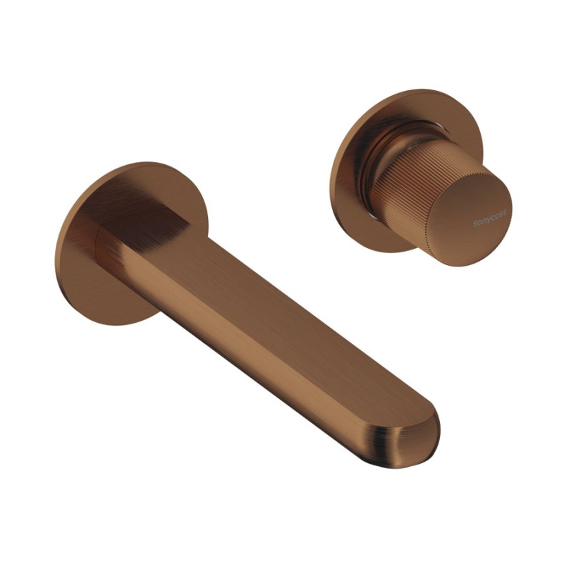 MONOMANDO DE LAVABO EMPOTRADO DEDAL PLISSÉ ORO ROSA CEPILLADO