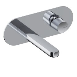 MONOMANDO DE LAVABO EMPORTADO OVAL DEDAL PLISSÉ CROMO