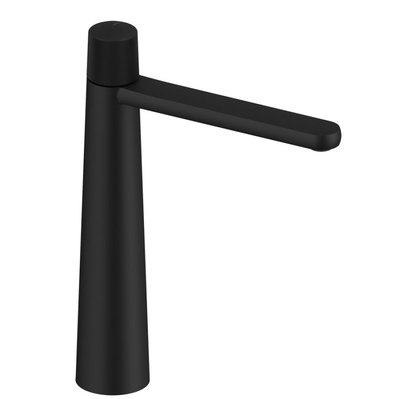 MONOMANDO DE LAVABO ALTO DEDAL PLISSÉ NEGRO MATE