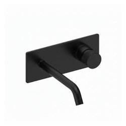 MONOMANDO DE LAVABO MURAL CON CAÑO DE 18CM LOOP K NEGRO MATE