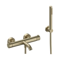 KIT GRÍFERIA MONOMANDO EMPOTRADA DE BAÑERA LOOP K ORO CEPILLADO