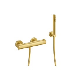 KIT GRÍFERIA MONOMANDO EMPOTRADA DE DUCHA LOOP K ORO CEPILLADO