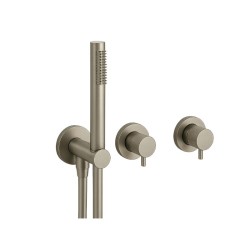 GRIFERÍA MONOMANDO EMPOTRADA DE DUCHA FLEXO SILICONA LOOP K 2 VÍAS NIQUEL CEPILLADO