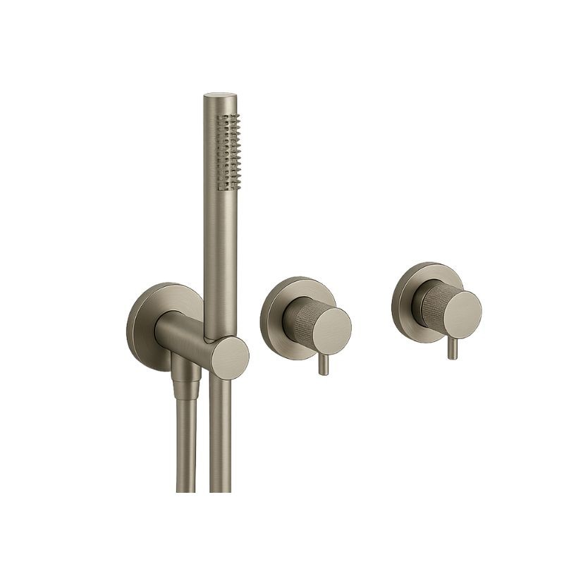 GRIFERÍA MONOMANDO EMPOTRADA DE DUCHA FLEXO SILICONA LOOP K 2 VÍAS NIQUEL CEPILLADO GRIFERÍA MONOMANDO EMPOTRADA DE DUCHA FLEXO SILICONA LOOP K 2 VÍAS NIQUEL CEPILLADO