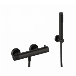 KIT GRÍFERIA TERMOSTÁTICA EMPOTRADA DE DUCHA CON FLEXO SILICONA LOOP K ORO ROSA CEPILLLADO