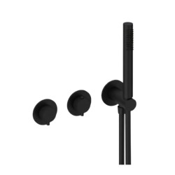 GRÍFERIA TERMOSTÁTICA PARA MURAL DUCHA HORIZONTAL 2-3 VÍAS FLEXO SILICONA LOOP K NEGRO MATE