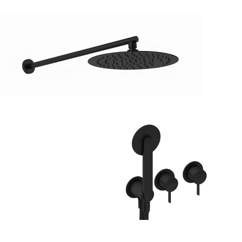 KIT GRÍFERIA MONOMANDO DE DUCHA DEDAL PIN NEGRO MATE KIT GRÍFERIA MONOMANDO DE DUCHA DEDAL PIN NEGRO MATE