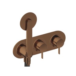 GRÍFERIA MONOMANDO OVAL DE DUCHA DEDAL PIN ORO ROSA CEPILLADO