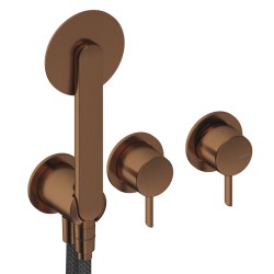 GRÍFERIA MONOMANDO DE DUCHA DEDAL PIN ORO ROSA CEPILLADO