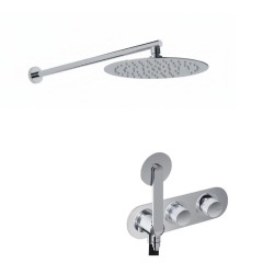 KIT GRÍFERIA MONOMANDO OVAL DE DUCHA DEDAL PLISSÉ CROMO