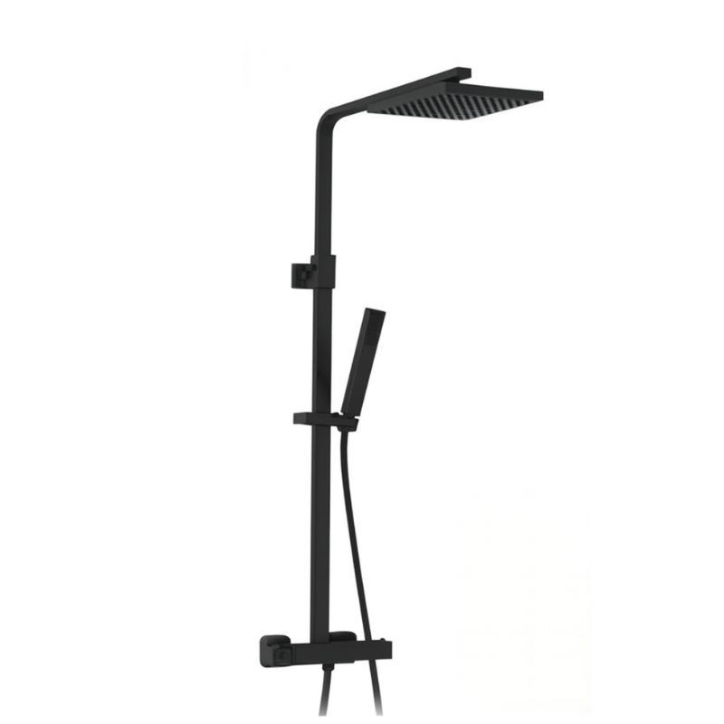 COLUMNA DE DUCHA TERMOSTATICA QUBIK NEGRO