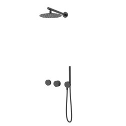 KIT GRÍFERIA TERMOSTÁTICA DE DUCHA 2 SALIDAS INCOOL METAL BLACK PVD