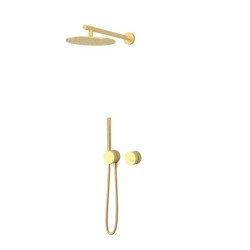 KIT GRÍFERIA MONOMANDO DE DUCHA 2 SALIDAS INCOOL ORO CEPILLADO PVD