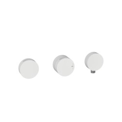 GRÍFERIA TERMOSTÁTICA DE DUCHA CON SOPORTE DE 2 SALIDAS INCOOL BLANCO