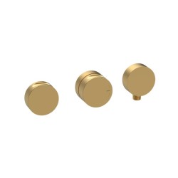 GRÍFERIA TERMOSTÁTICA DE DUCHA CON SOPORTE DE 3 SALIDAS INCOOL ORO CEPILLADO PVD