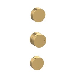 GRÍFERIA TERMOSTÁTICA DE DUCHA VERTICAL 2 SALIDAS INCOOL ORO CEPILLADO PVD