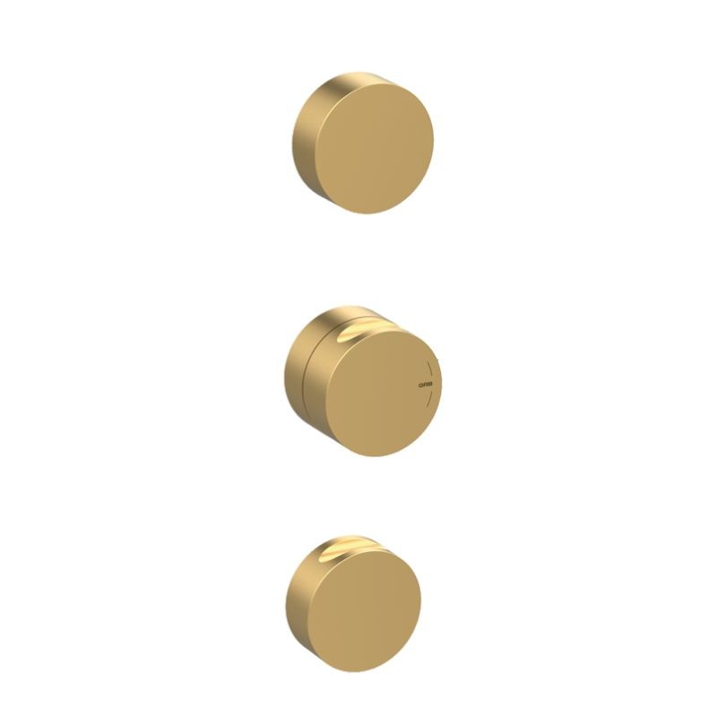 GRÍFERIA TERMOSTÁTICA DE DUCHA VERTICAL 3 SALIDAS INCOOL ORO CEPILLADO PVD