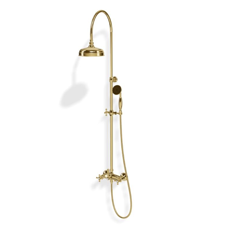 COLUMNA DE DUCHA MONOMANDO OLD ITALY ORO BRILLO