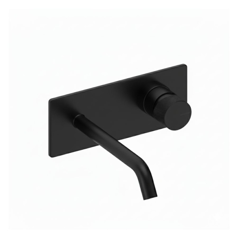 MONOMANDO DE LAVABO MURAL CON CAÑO DE 18CM LOOP K NEGRO MATE MONOMANDO DE LAVABO MURAL CON CAÑO DE 18CM LOOP K NEGRO MATE