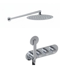 KIT GRÍFERIA TERMOSTÁTICA OVAL DE DUCHA DEDAL CROMO