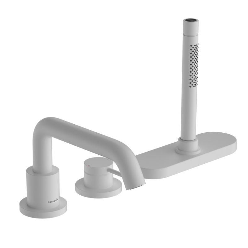 GRIFERIA DE BAÑERA BORDE 3 AGUJEROS MONOMANDO TECTURIS S BLANCO MATE